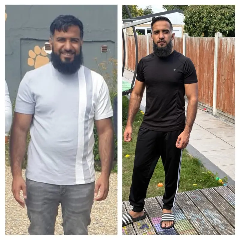 Nawaz before and after — over 12kg lost and kept off